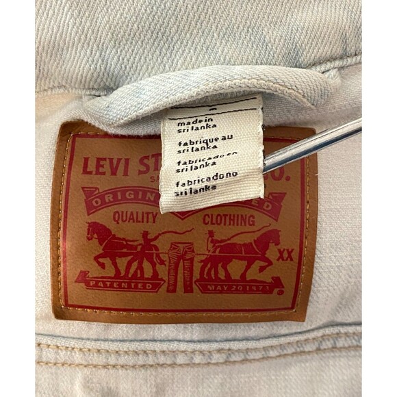 LEVI STRAUSS Women's M Denim Jacket Light Wash Blue Trucker Western Cowgirl Moto - Picture 8 of 11